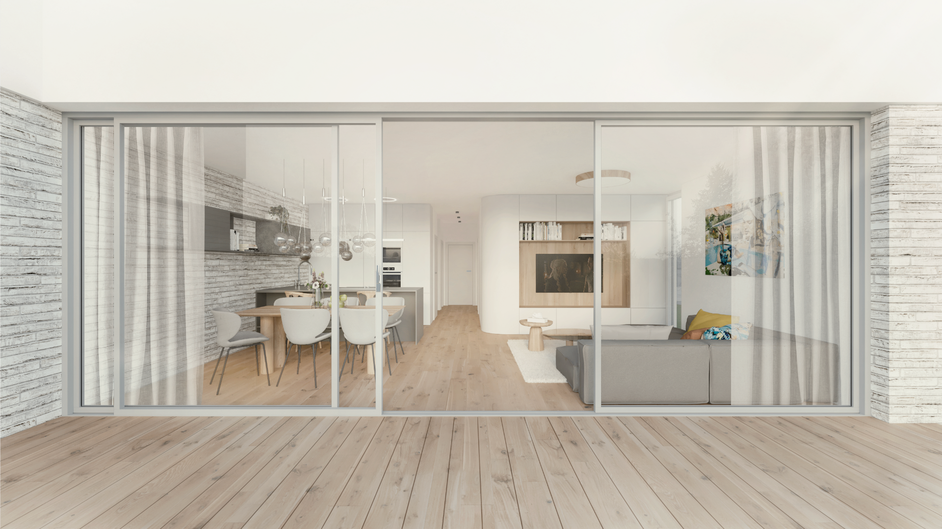 Obývací pokoj s kuchyní